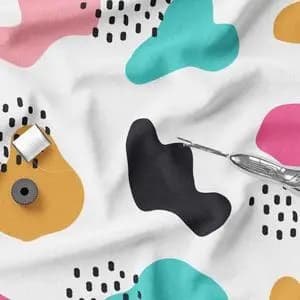 پارچه ملحفه مدل مخمل طرح اشکال رنگی کد 5011463