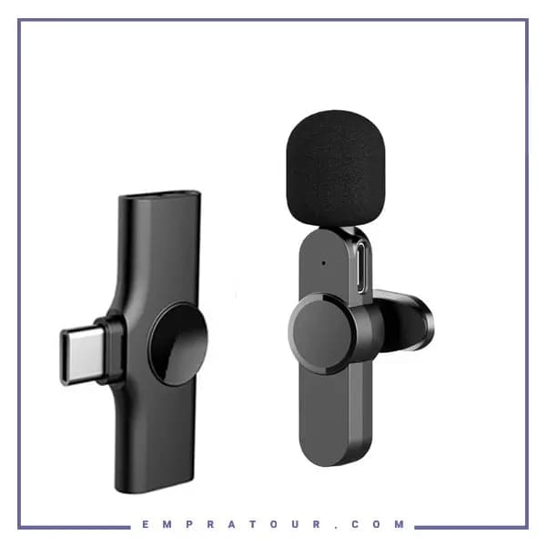 مکروفون یقه ای وایرلس تایپ سی پک دو عددی کوتتسی COTETCI Wireless Microphone 74005