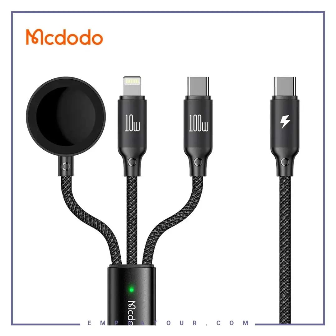 کابل شارژ 100 وات 3در1 مکدودو Mcdodo CA-494 USB-C to Type-C + iP + Wireless Charger for Apple Watch 3 in 1 Charging Cable