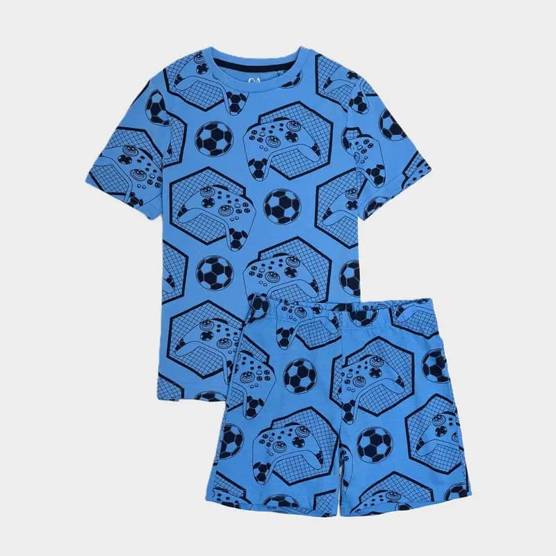 ست تیشرت و شلوارک پسرانه راحتی طرح گیم کد603