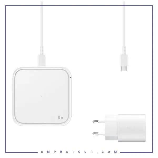 شارژر بیسیم سوپر فست همراه با آداپتور 25وات و کابل سامسونگ Samsoung Super Fast Wireless Charger EP-P2400