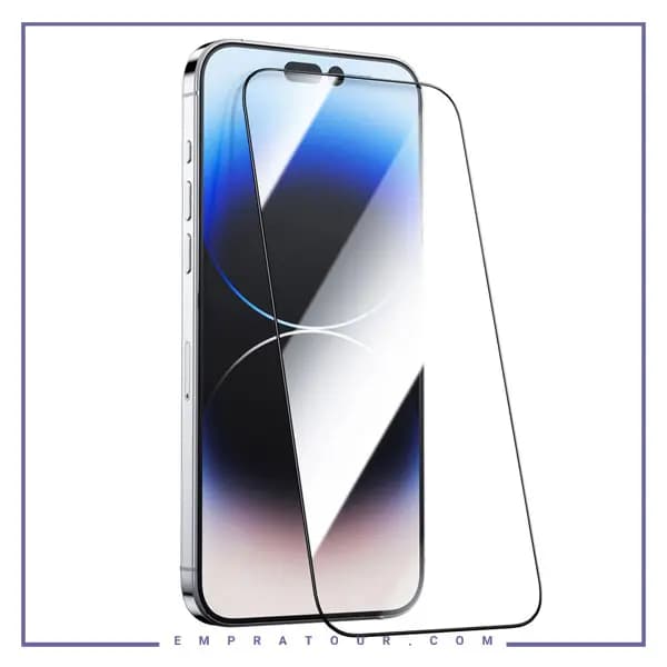 گلس شیشه ای تمام چسب گرین لاین آیفون Green Lion 9H Steve Strong Full Glass Protector Iphone 15 Pro Max