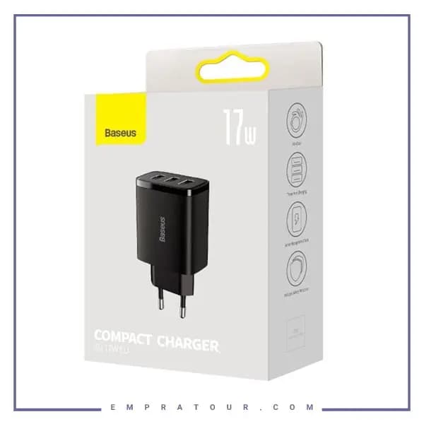 شارژر دیواری توان 17 وات بیسوس Baseus Compact Charger 3U EU CCXJ02010