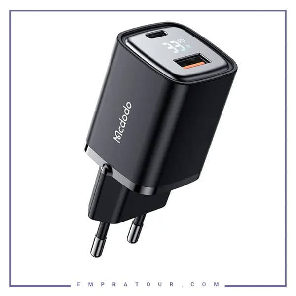 شارژر دیواری یو اس بی و تایپ سی مک دودو Mcdodo CH-1701 Digital Display Fast Charger