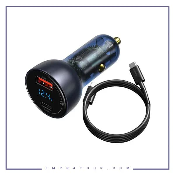 شارژر فندکی دو پورت فست بیسوس همراه با کابل Baseus Particular Dual Quick Charger 65W TZCCKX-0G