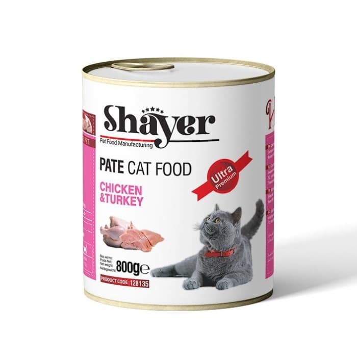 کنسرو گربه شایر پاته مرغ و بوقلمون (800 گرم)