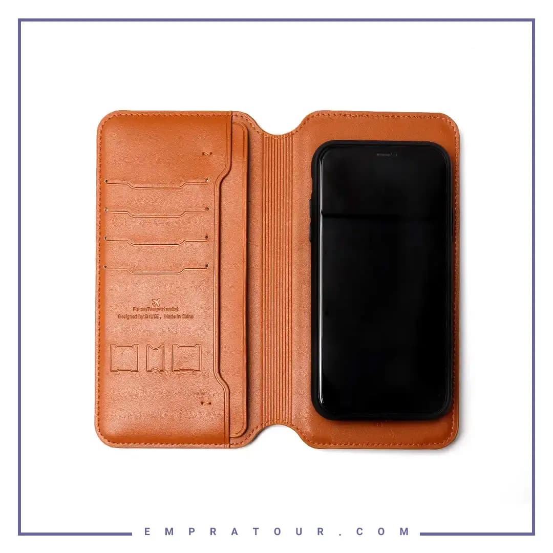 پاور بانک 1000 و کیف چرمی ژوس Zhuse Wallet Wireless Power Bank ZS-PB-037