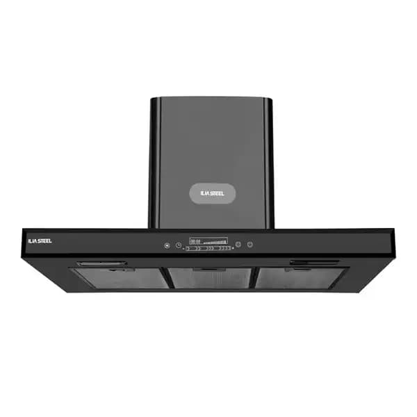 هود شومینه ای ایلیا استیل مدل میترا مشکی 90cm