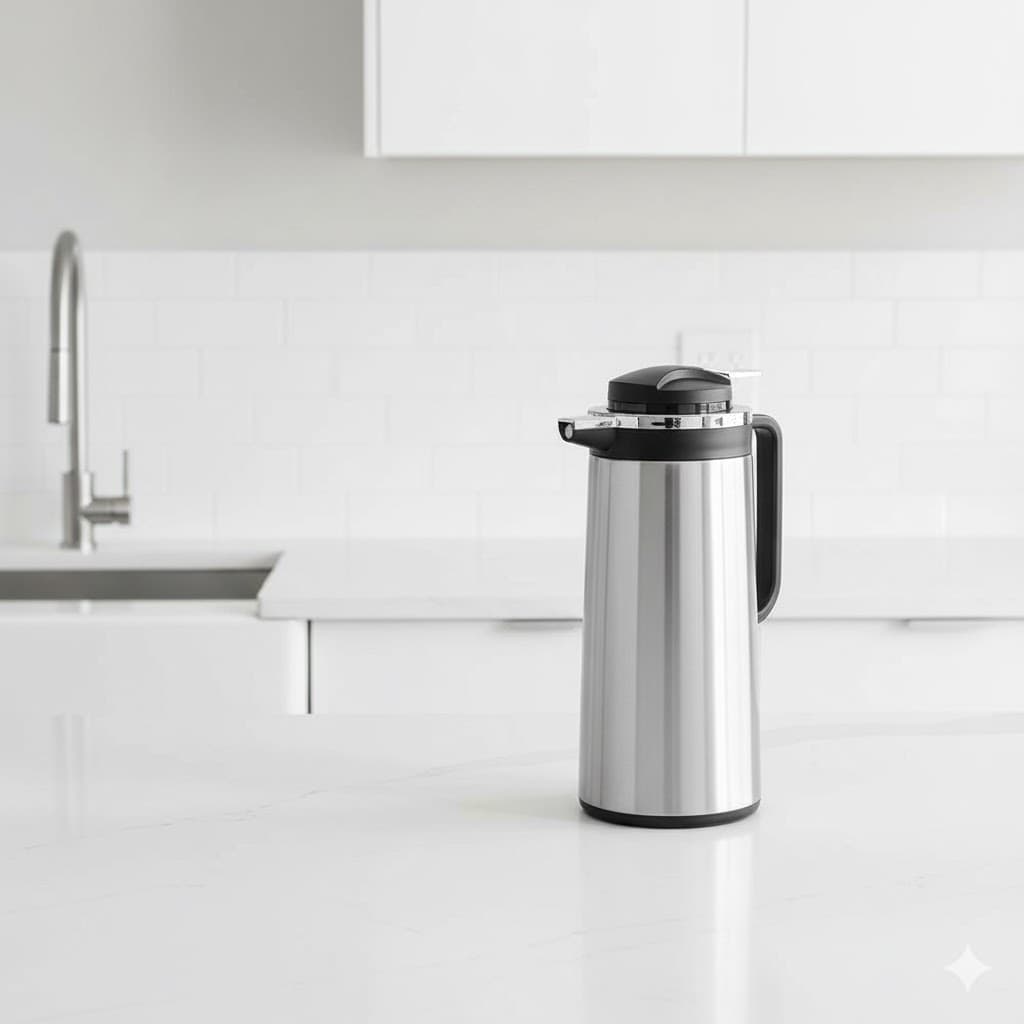 فلاسک 1.6 لیتر استیل شیشه دار صادراتی یونیک کد 1806