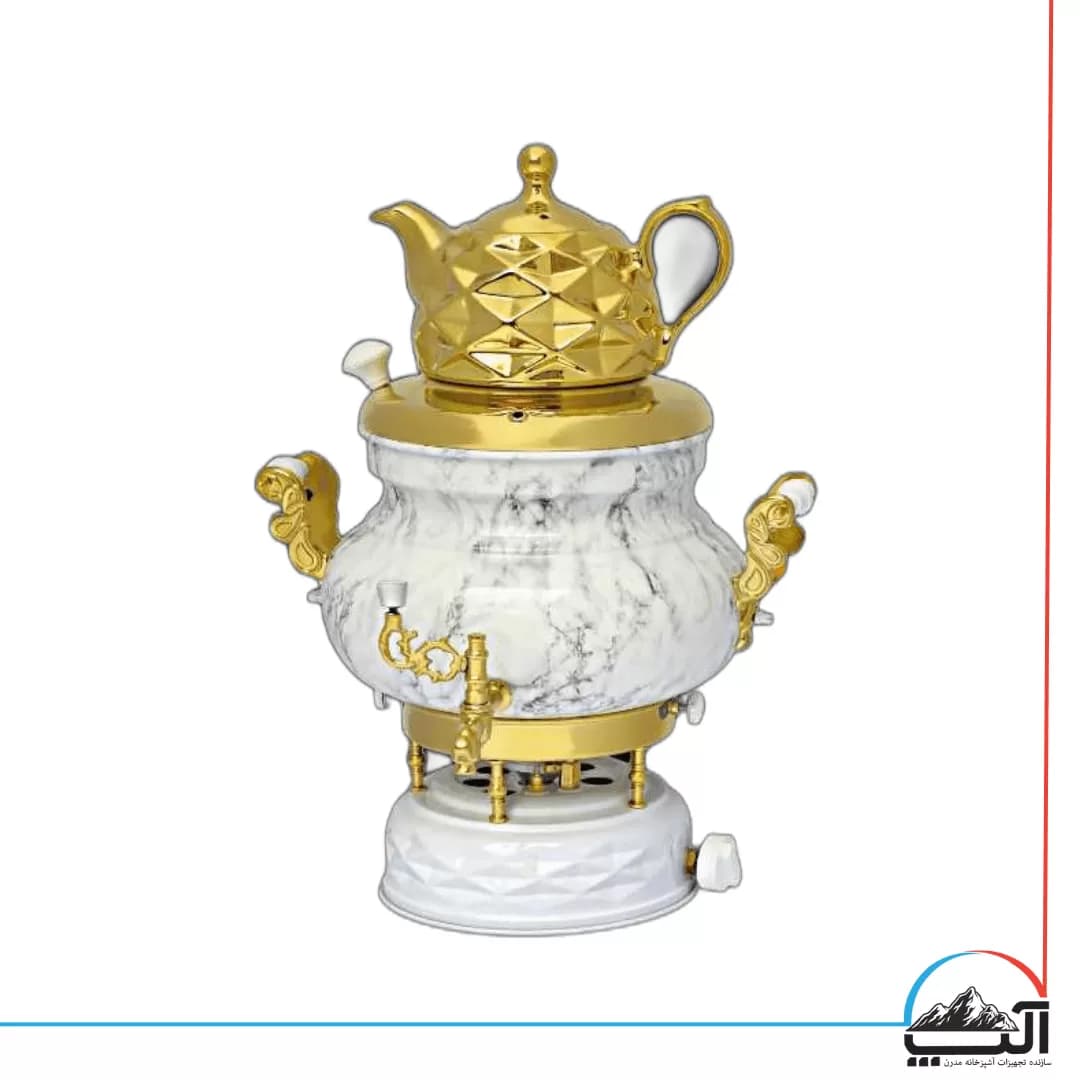 سماور گازی سه تیکه طرح سنگ 8 لیتری