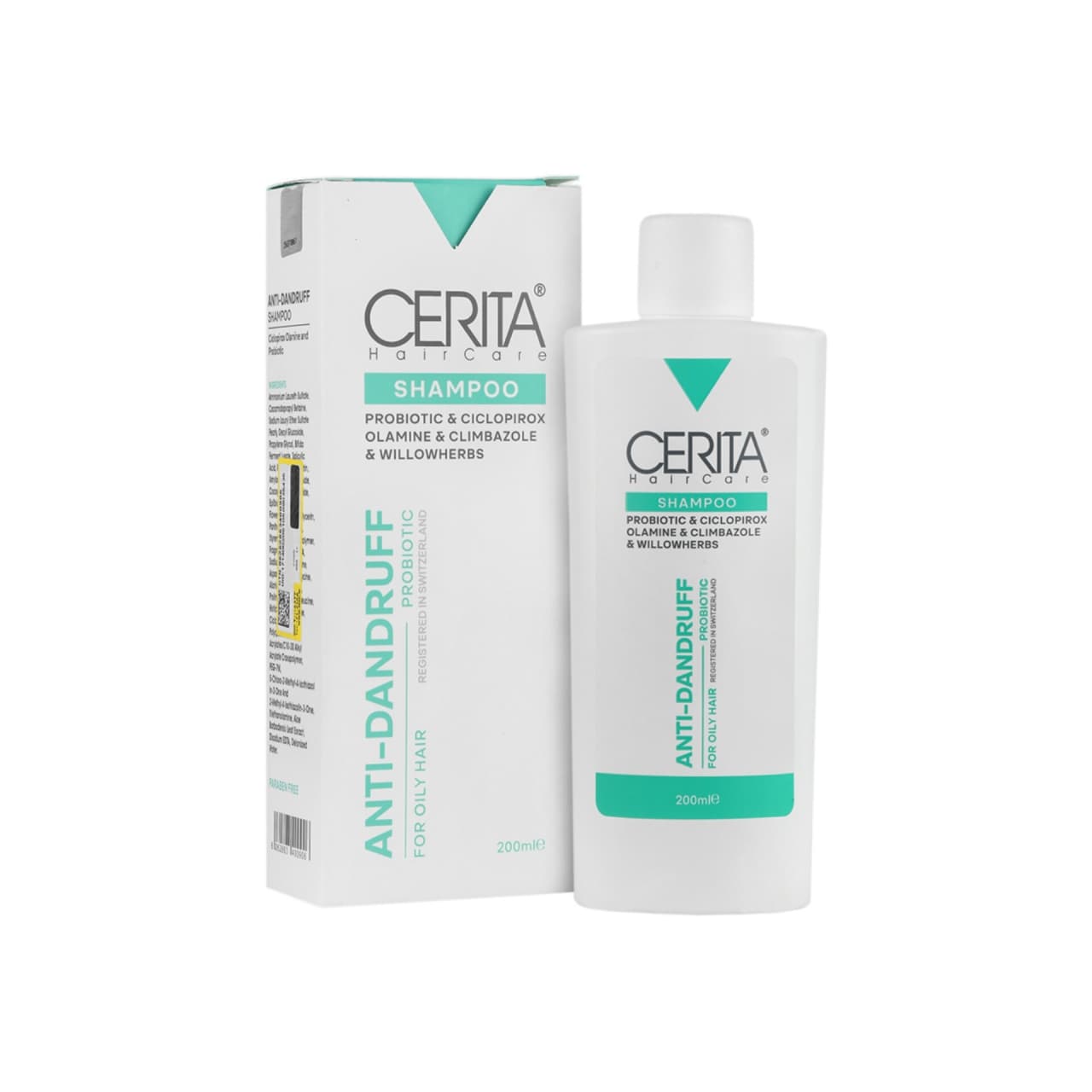 شامپو ضد شوره موهای چرب سریتا مدل پروبیوتیک حجم ۲۰۰ میلیون لیتر