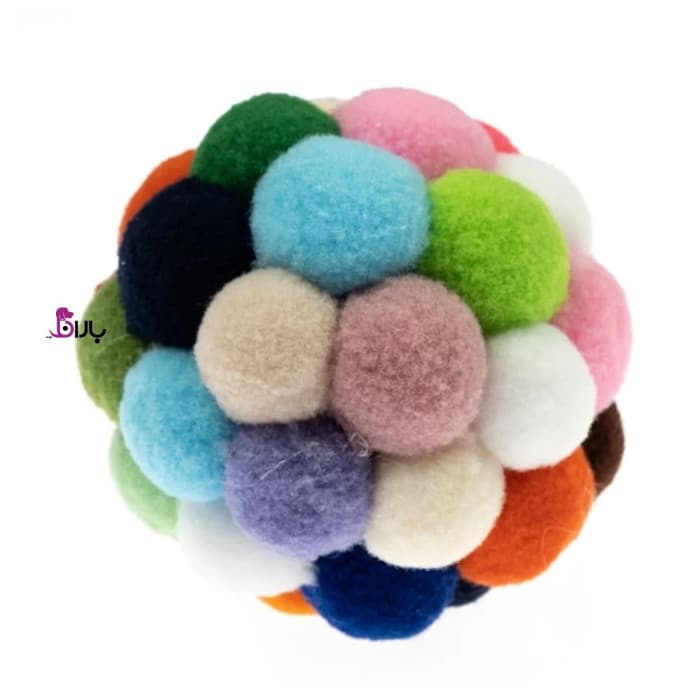 توپ بازی گربه پم پم رنگارنگ