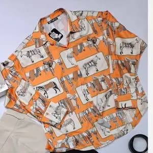 شومیز ساتن ابریشم طرح هرمس