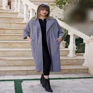 مانتو پانچ پشت زیپ مخمل کبریتی