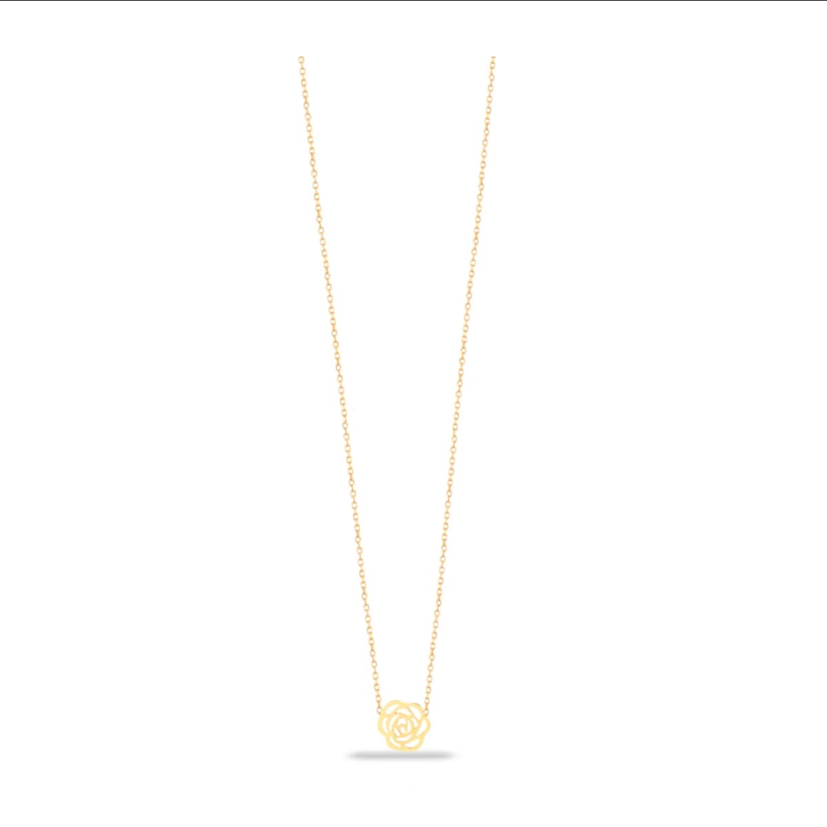 گردنبند طلا زنانه طرح ونکلیف خالی تک پلاک قو طلایی کد N051856