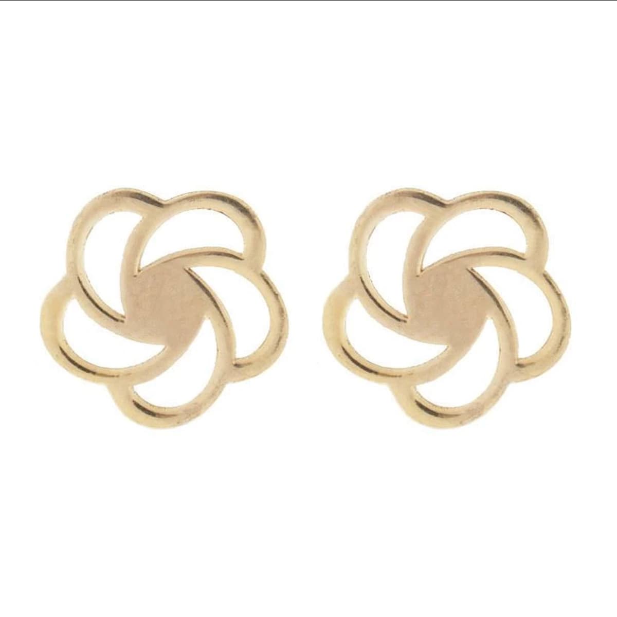 گوشواره طلا زنانه طرح گل دورانی قو طلایی کد E039209