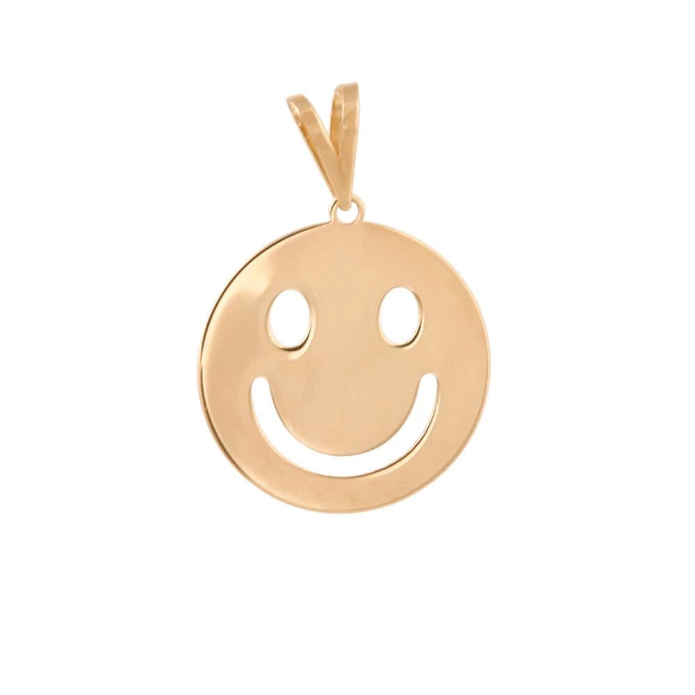 پلاک طلا زنانه طلا 18عیار طرح ایموجی لبخند