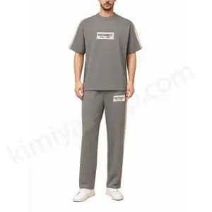ست تیشرت و شلوار مردانه لانگ پنبه ملانژ