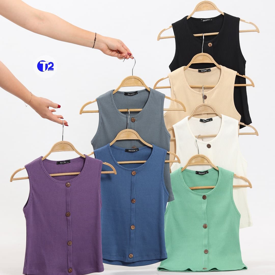 کراپ تاپ دکمه دار سایزیک (3017)