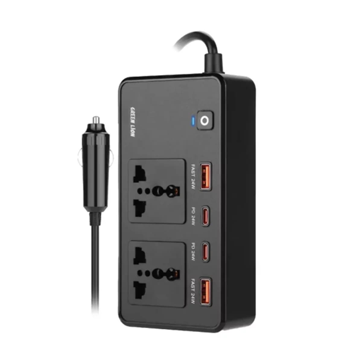 اینورتر فندکی خودرو 200 وات گرین لاین مدل GC-200 GNGC200CINBK