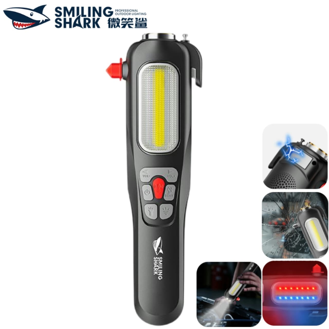 چراغ قوه شارژی و پاوربانک اسمایلینگ شارک مدل YJD291