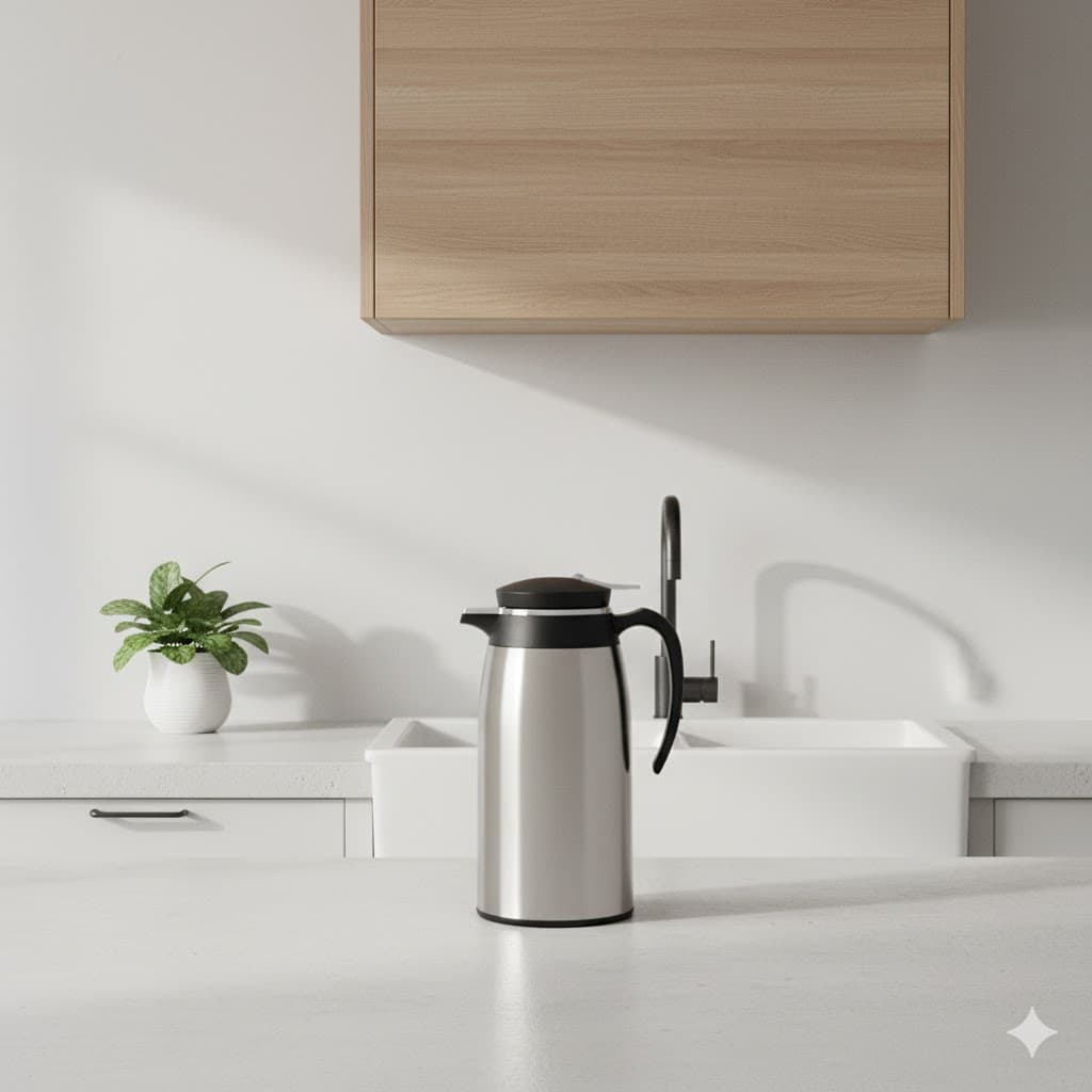 فلاسک 1 لیتری شیشه دار استیل یونیک کد 1707