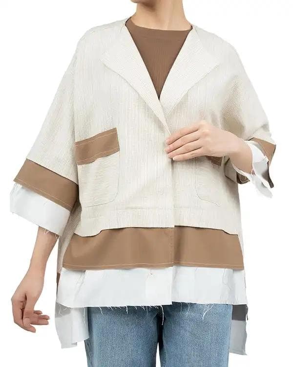 مانتو زنانه کرم سرژه Serge کد 216647