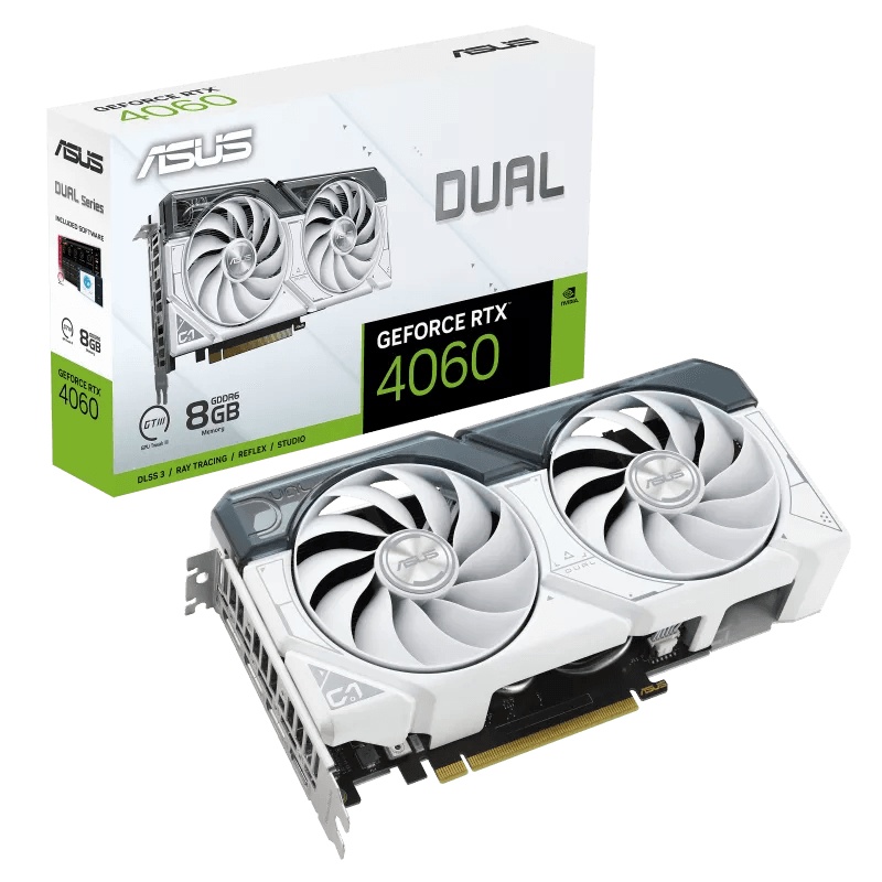 کارت گرافیک ایسوس مدل Dual GeForce RTX™4060 White OC Edition حافظه 8 گیگابایت