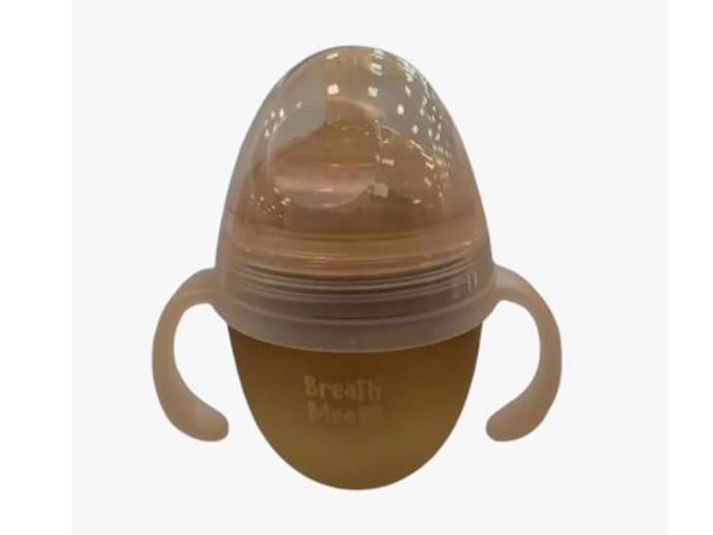 شیشه شیر سیلیکونی آنتی کولیک دارای دسته حجم 150 mil برث می breath mee