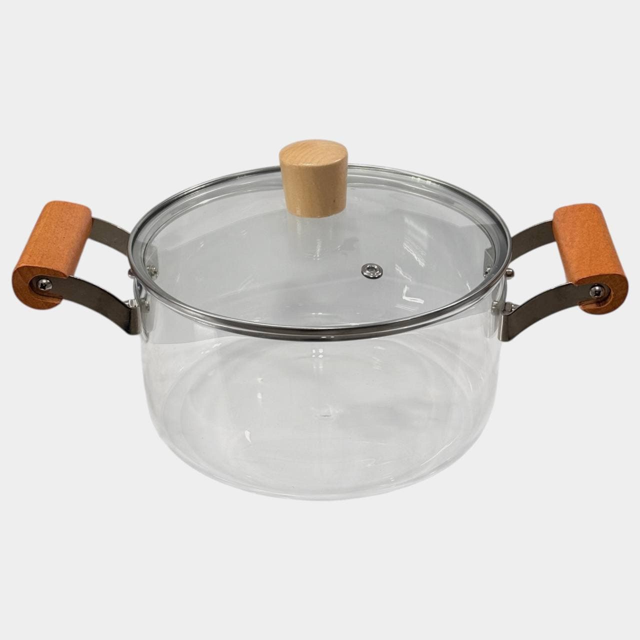 قابلمه پیرکس دسته استیل و بامبو ۲/۵ لیتر