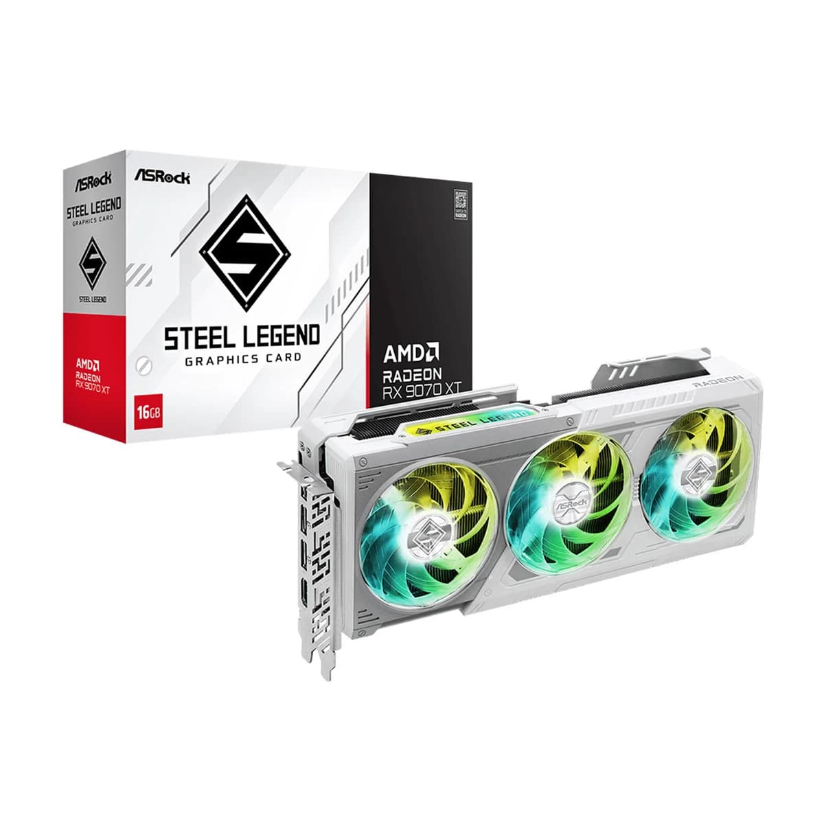 کارت گرافیک ازراک مدل AMD Radeon RX 9070 XT Steel Legend 16GB