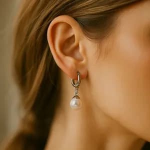 گوشواره زنانه حلقه ای مدل اویزدار ژوپینگ