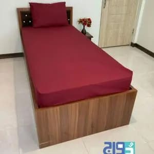 روتختی تک نفره کشدار ساده زرشکی