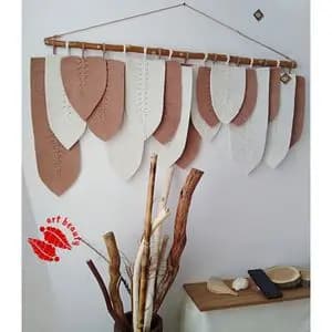 دیوارکوب برگ لاکچری مکرومه بافی دکوراتیو طرح هما