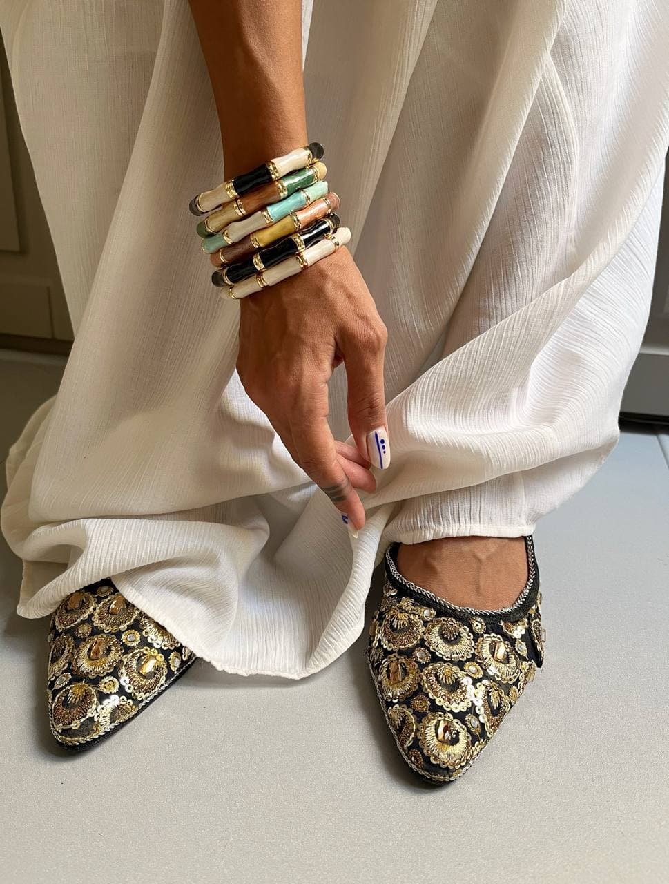 بنگل فشن میناکاری ضلعی وارداتی