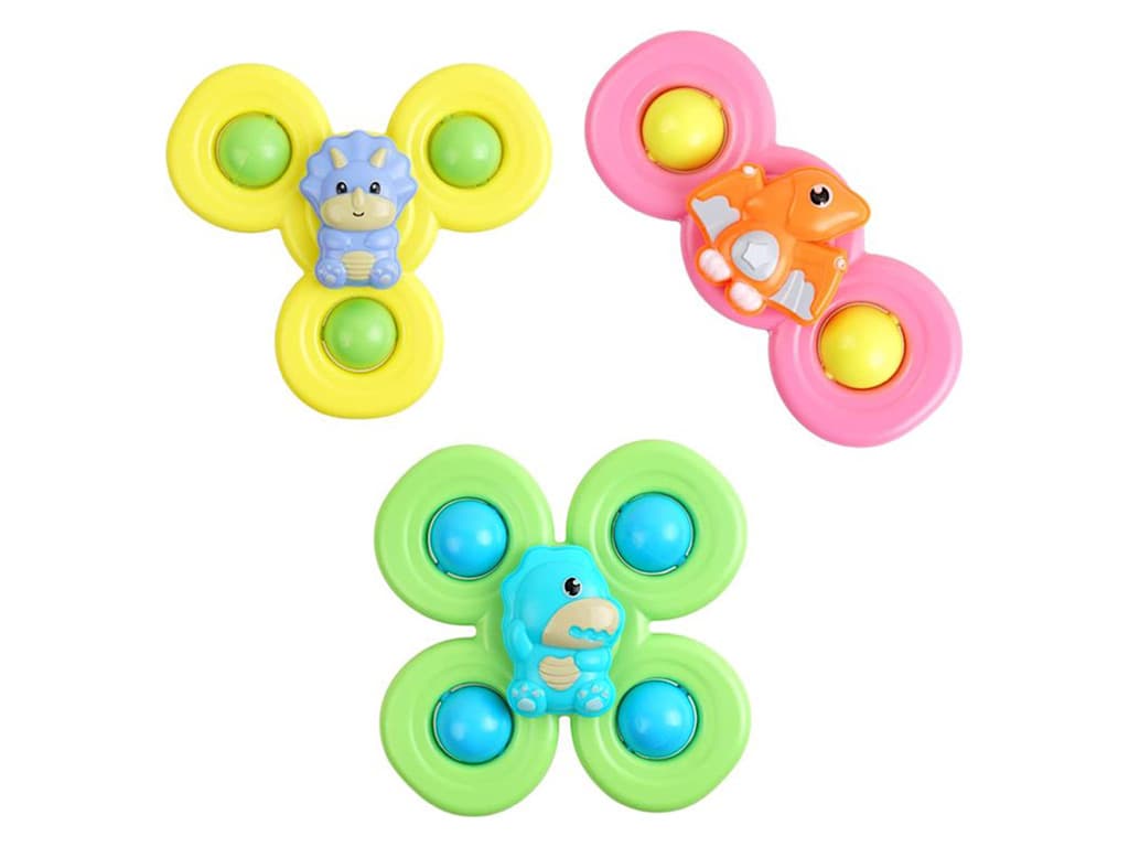 اسپینر جغجغه ای چسبان 3 عددی اسباب بازی طرح دایناسور