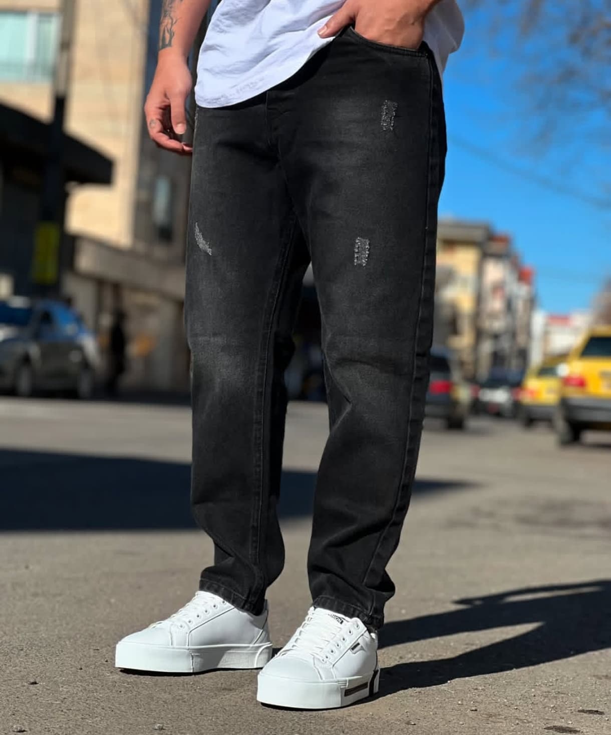 بوی فرند مردانه ذغالی سیر رادو خورده پارچه جین کجراه سنگشور