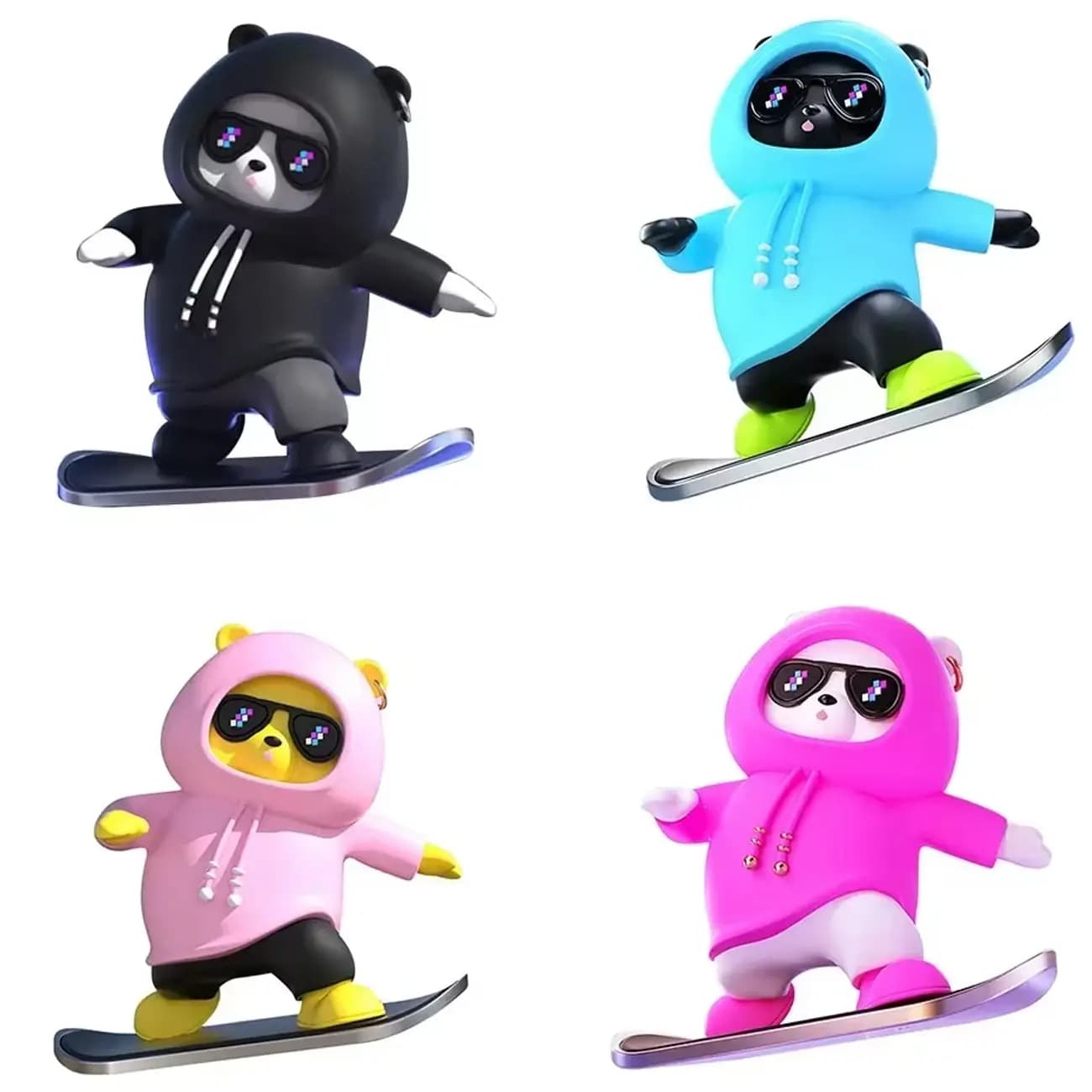 عروسک ماشین لاندری L'ANDRE Car Decorations طرح خرس اسکیت سوار