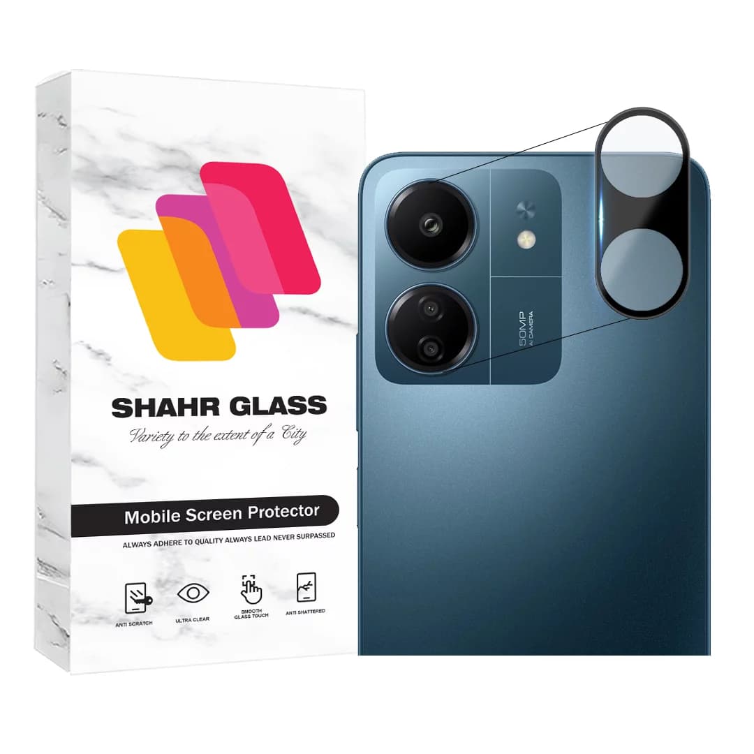 محافظ لنز دوربین فول شهر گلس مدل LENSFSH مناسب برای گوشی موبایل شیائومی Redmi 13C 4G – Poco C65