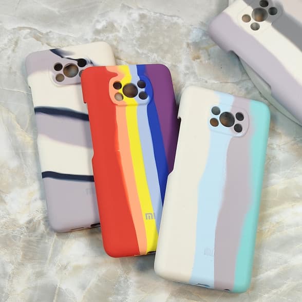 قاب سیلیکونی اورجینال رنگین کمانی Xiaomi Poco X3 / X3 NFC / X3 Pro