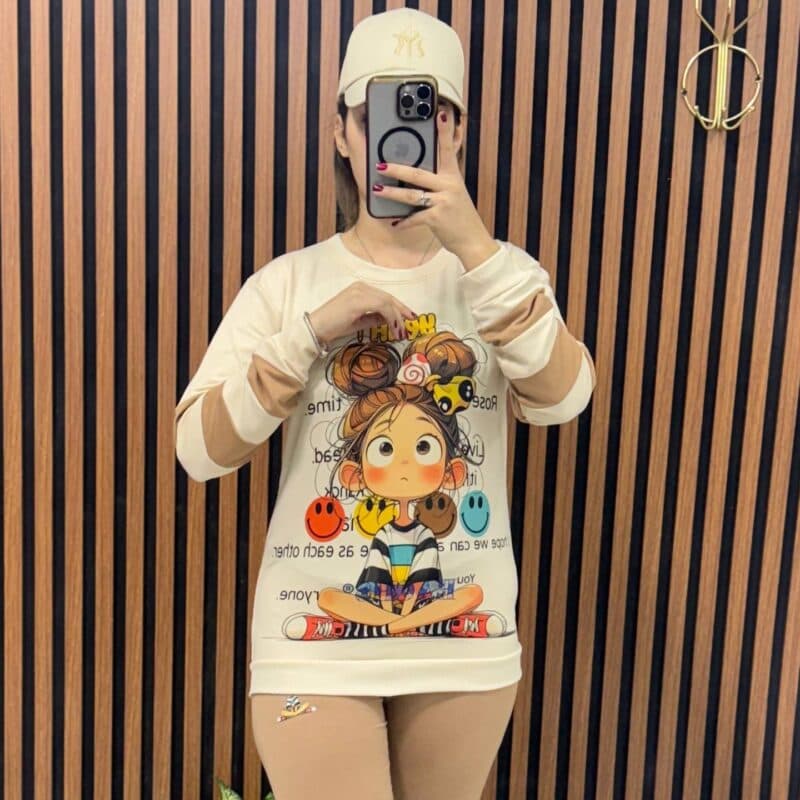 بلوز شلوار کرم طرح دختر فانتزی