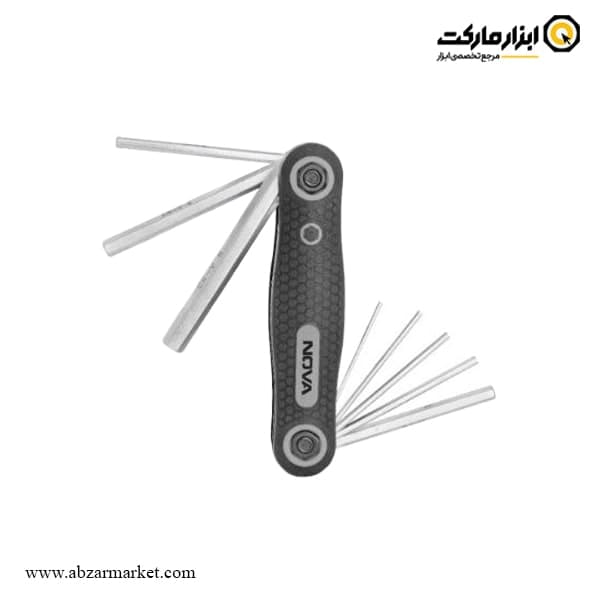 آچار آلن شش گوش نووا چاقویی 8 عددی مدل 1241