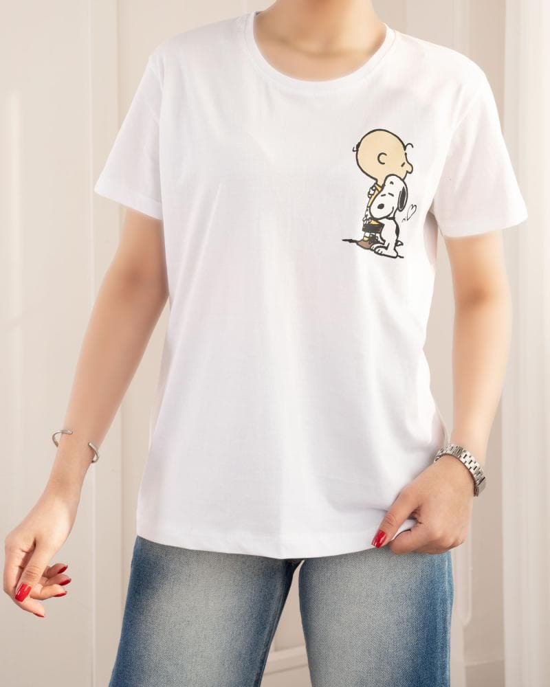 تیشرت سفید اسنوپی کد 25719