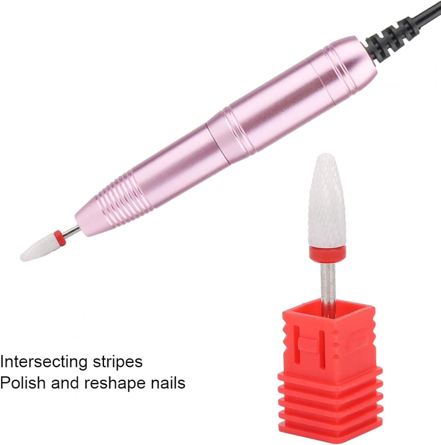 سر سوهان ناخن سرامیکی کاجی سر گرد VEADO مدل 3/32F – نوار قرمز