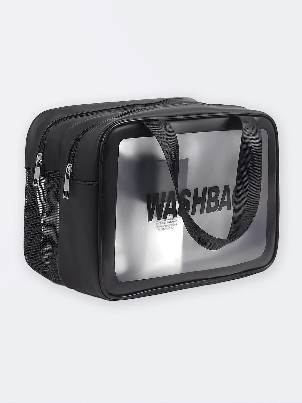 کیف استخری زنانه با دو محفظه جدا برای وسایل خشک و خیس واش بگ ( wash bag ) مشکی