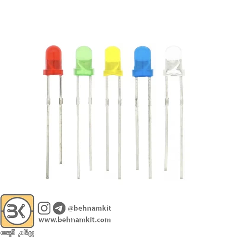 ال‌اى‌دى شفاف زرد LED 3mm
