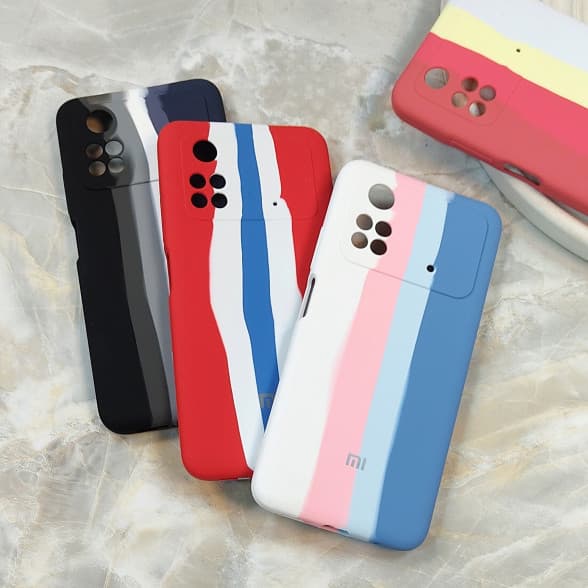قاب سیلیکونی اورجینال رنگین کمانی Xiaomi Poco M4 Pro 4G