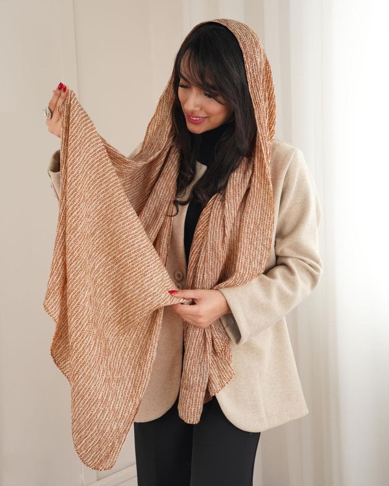 شال نخ برشکا مدل گندم کد 25697