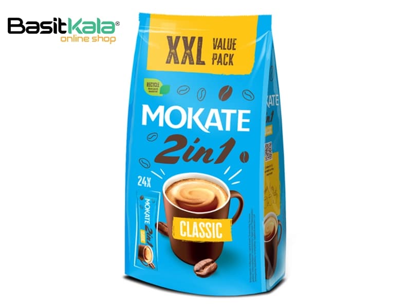 کافی میکس کلاسیک 2 در 1 ساشه‌ای بسته 24 عددی موکاته