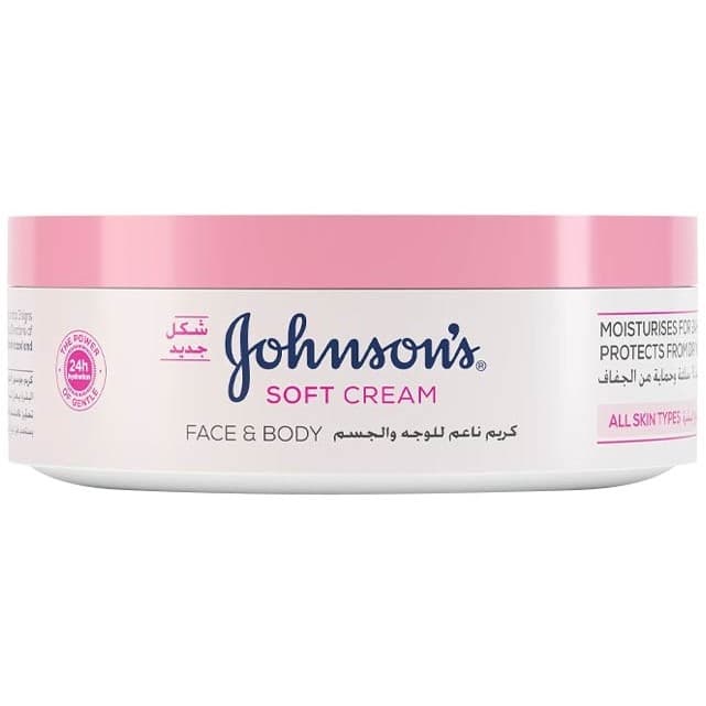 کرم نرم کننده ۲۴ ساعته دست و صورت جانسون johnsons soft cream